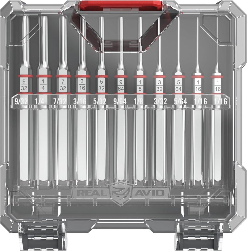 Real Avid 11-Piece Pin Punch Set - Portable All-in-One Punch Set with Storage Case - Choose Between Roll Pin, Standard or Brass and Steel Set - Image 1